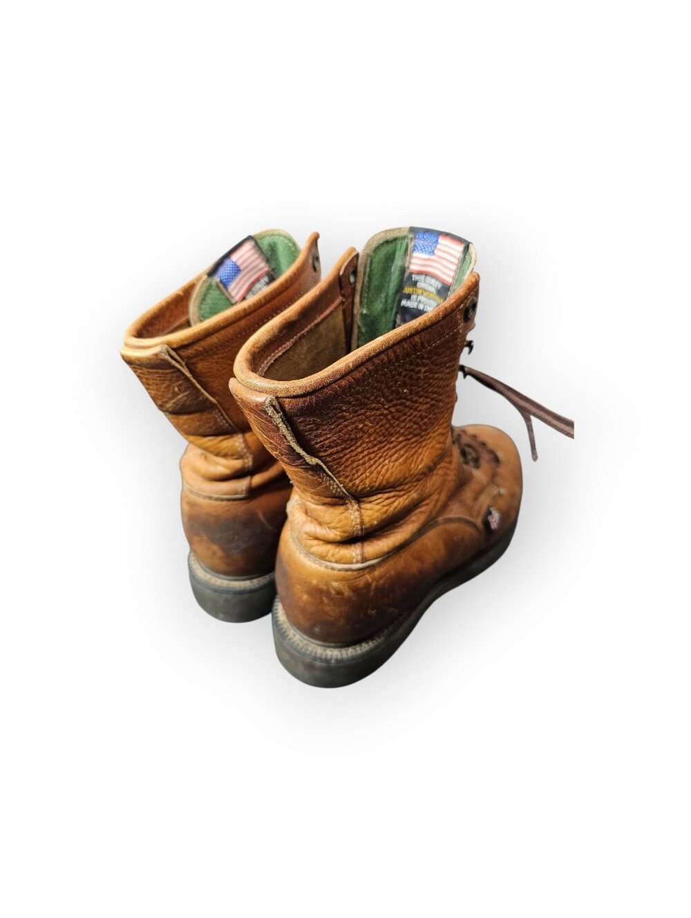Justin Conductor Packer Work Boots USA Made Brown Leather Lace Up Women's 6.5EE - Picture 7 of 7